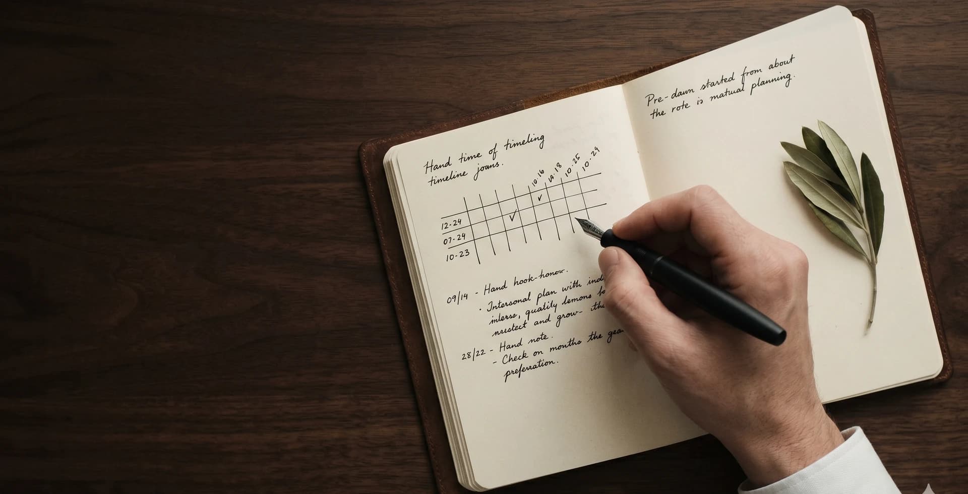 피부주치의 프로그램 — 펼쳐진 저널에 기록을 남기는 손